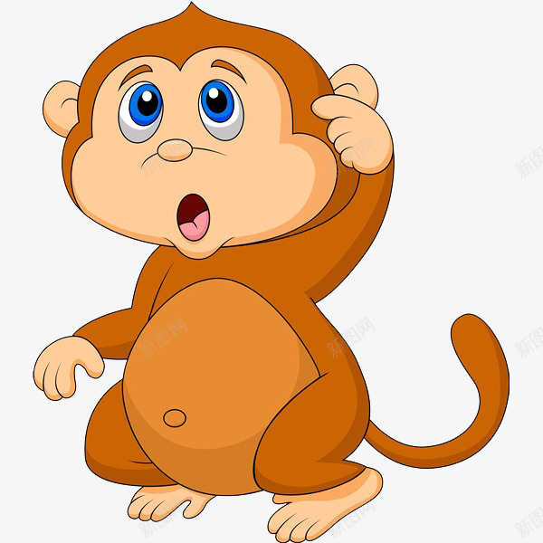 可爱的猴子png免抠素材_新图网 https://ixintu.com 卡通 可爱的 思考的 手绘 棕色 简笔 迷茫的 迷茫的人