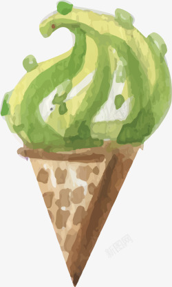 绿色冰激凌抹茶口味的冰激凌高清图片