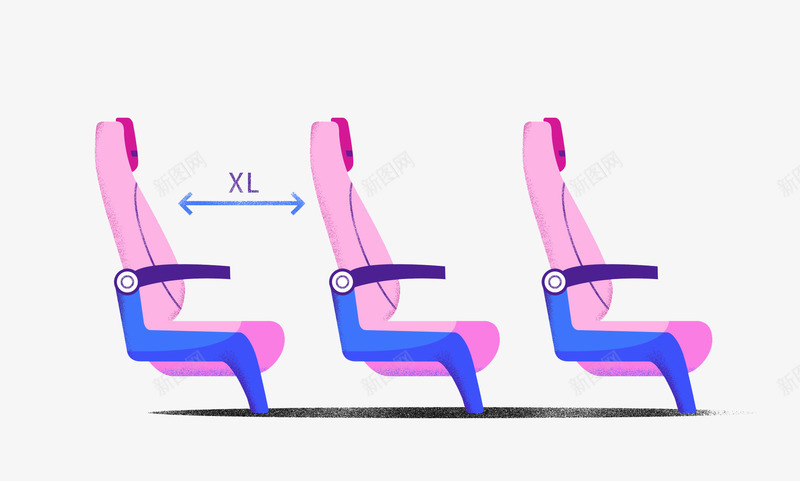 手绘飞机座椅png免抠素材_新图网 https://ixintu.com 交通 出行 办公 座位 座椅 手绘 旅行 飞机