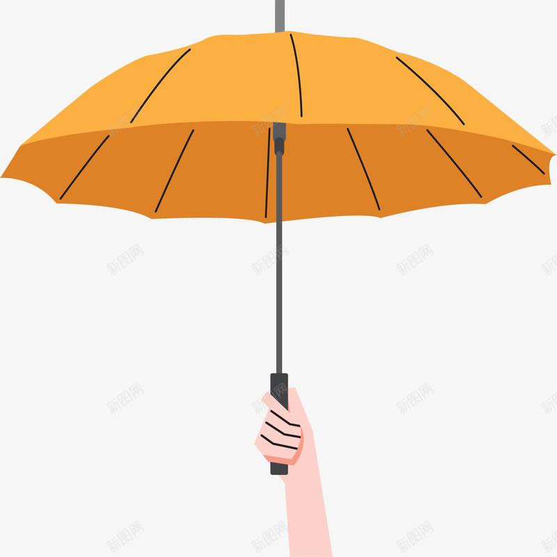 下雨天手拿雨伞海报矢量图ai免抠素材_新图网 https://ixintu.com 下雨天 下雨打伞 手拿雨伞 矢量png 雨伞 黄色雨伞 矢量图
