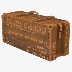 长条木制弹药箱棕色方形弹药箱高清图片