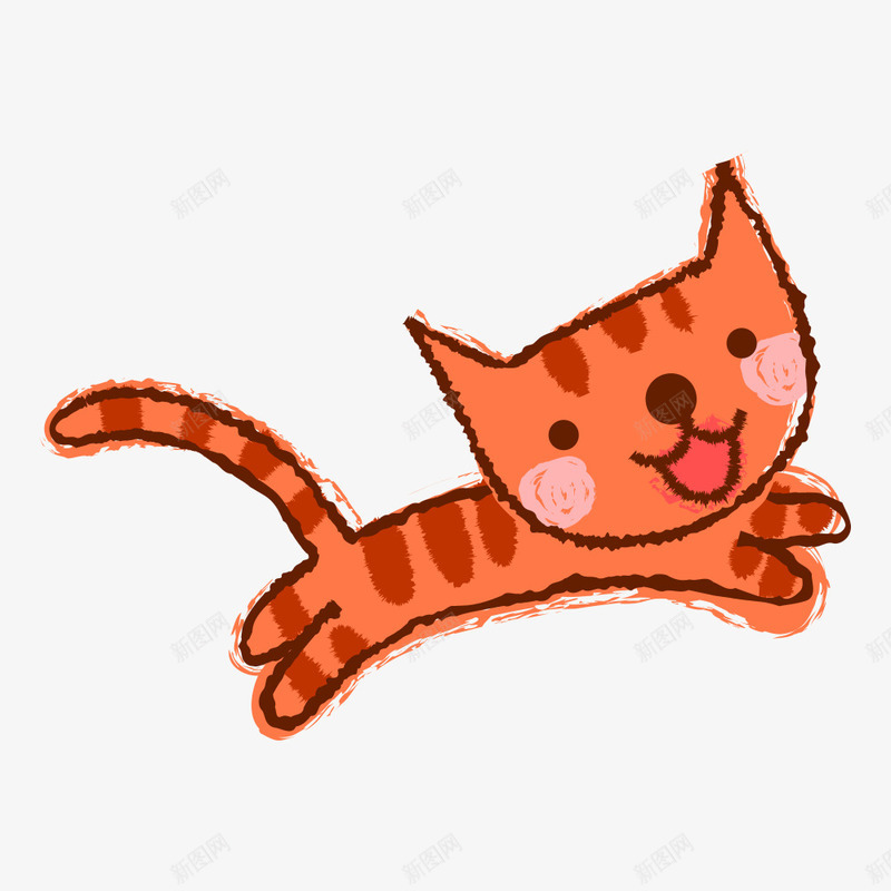 卡通小猫png免抠素材_新图网 https://ixintu.com 卡通猫 奔跑的猫 猫 猫儿 猫咪