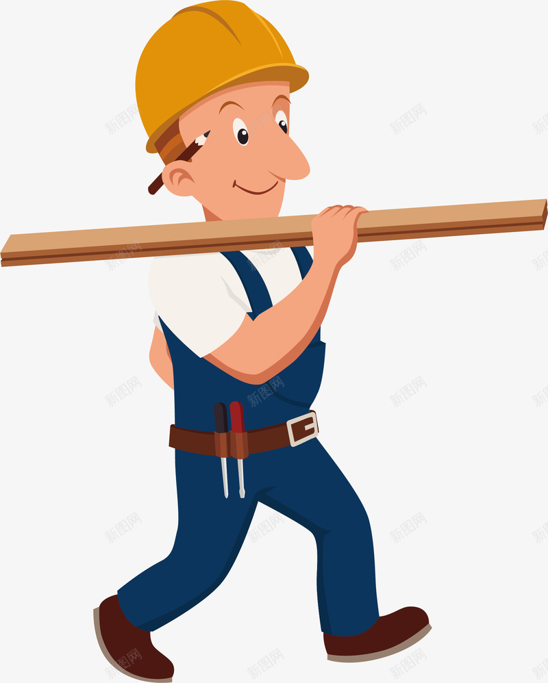 工人png免抠素材_新图网 https://ixintu.com 卡通 安全帽 工人 帽子 手绘 木工 水彩