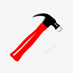卡通红色的锤子工具矢量图素材