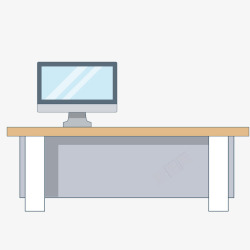 电脑桌和台式电脑素材