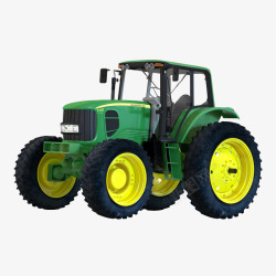 农用机械一辆黄绿色大型农用拖拉机高清图片