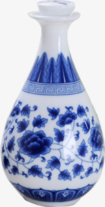 端午青花瓷蓝色花瓶素材
