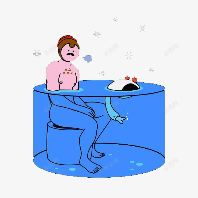 卡通夏天水池png免抠素材_新图网 https://ixintu.com 夏天 水上运动 水池 洗澡 游泳