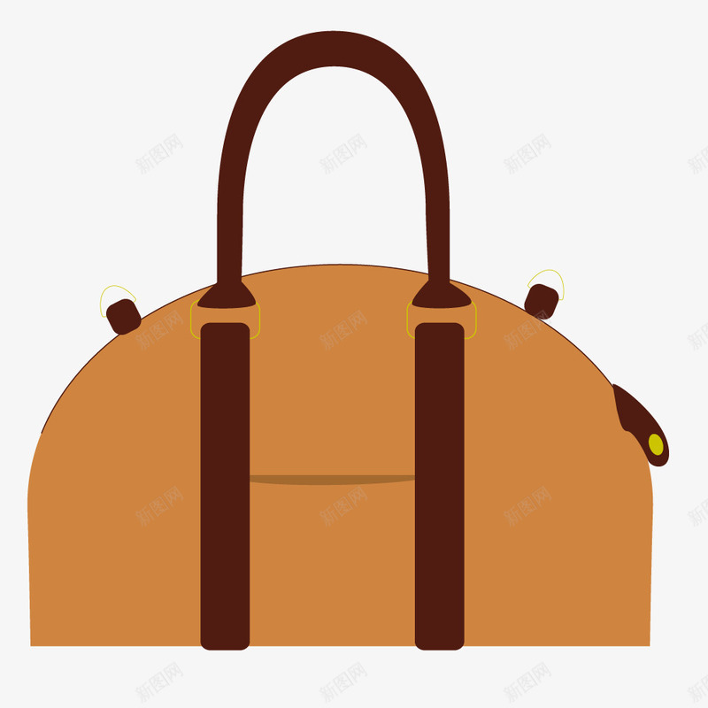 手绘棕色女士手提包png免抠素材_新图网 https://ixintu.com 卡通女士手提包 女士包包 女士手提包 扁平化包包 插画 时尚包包 棕色手提包