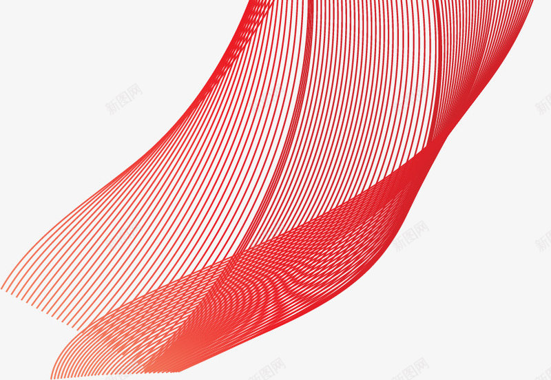 红色科技条纹png免抠素材_新图网 https://ixintu.com 抽象波纹 科技条纹 红色 线条