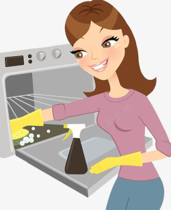 家庭妇女擦洗厨房用具高清图片