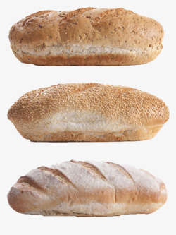 三个不一样的法式面包实物素材