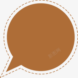 棕色线条对话框标签素材