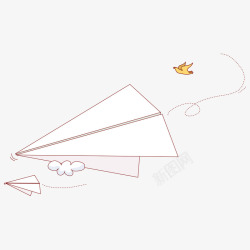 卡通情侣小鸟纸飞机高清图片