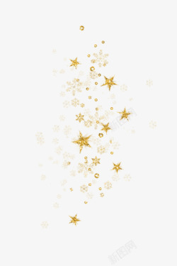 金色圣诞元旦字体元旦圣诞金色星星高清图片