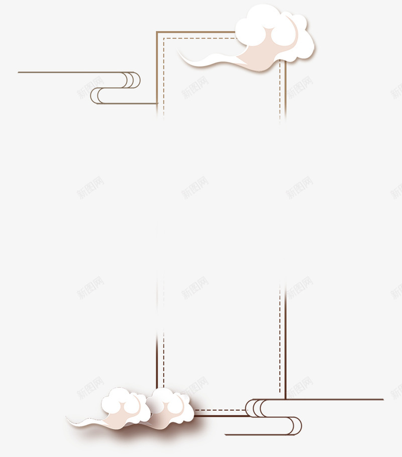 祥云中式文字框png免抠素材_新图网 https://ixintu.com 中国风 中式外框 图形框 外框 白云 祥云 节日 边框