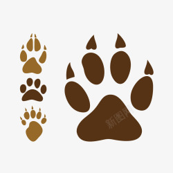 棕色宠物狗棕色卡通狗掌印高清图片