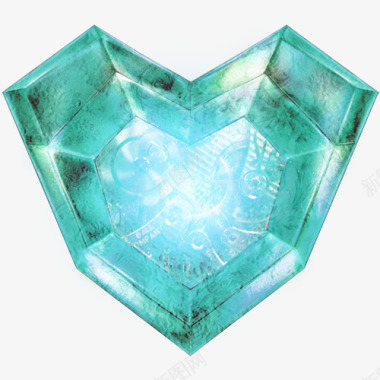 钻石之心绿色图标图标