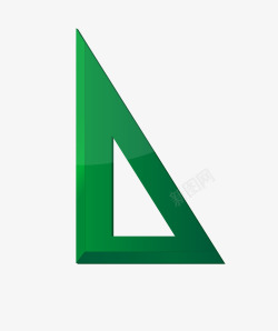 绿色三角板儿童三角板尺子矢量图素材