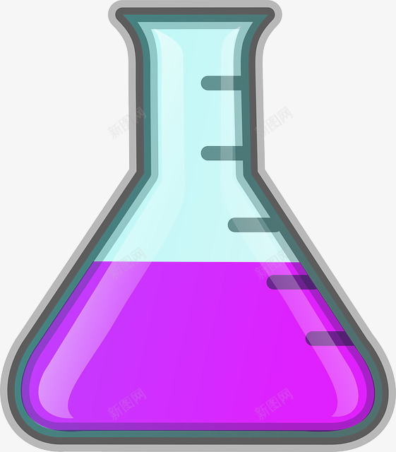 长颈锥形瓶png免抠素材_新图网 https://ixintu.com 化学用具 试验用具 锥形瓶 长颈锥形瓶