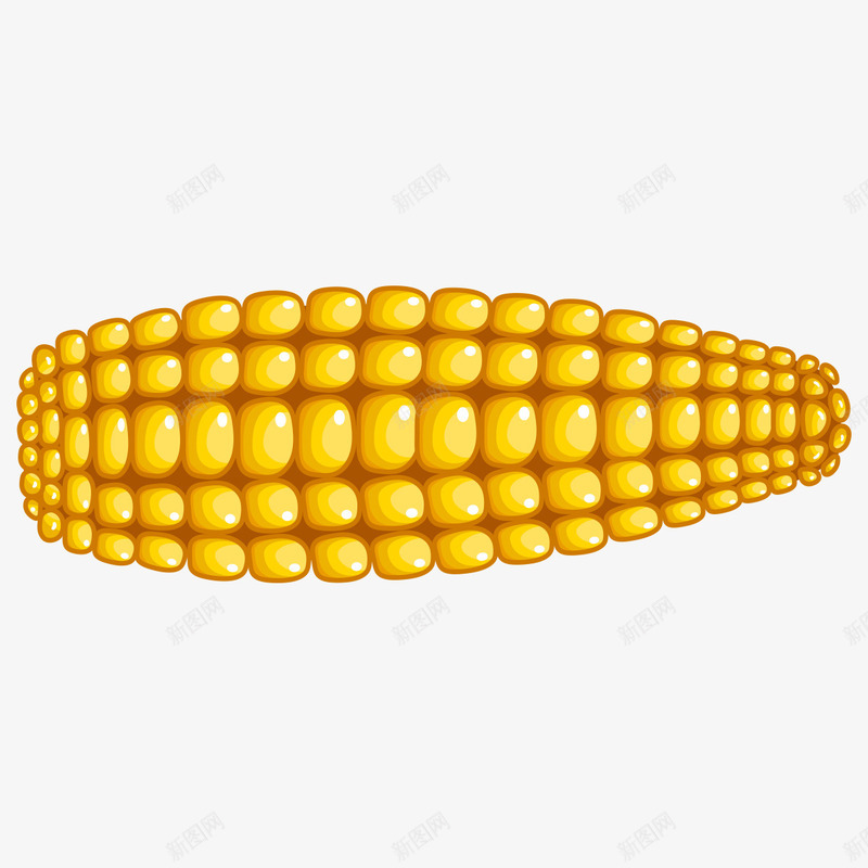 卡通玉米png免抠素材_新图网 https://ixintu.com 一根 卡通 图案 手绘 玉米 玉米粒 简图 黄色