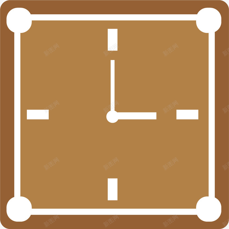 棕色正方形时钟png免抠素材_新图网 https://ixintu.com 卡通挂钟 手表表面 时钟 时钟刻度 时间 时间动画 钟表 闹钟
