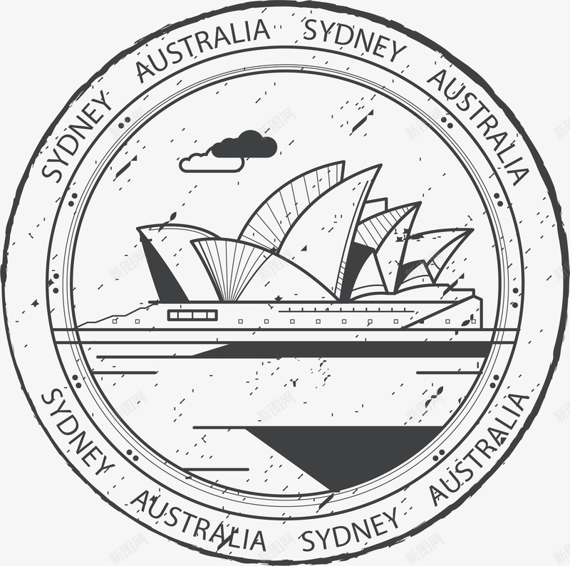 澳大利亚悉尼歌剧院png免抠素材_新图网 https://ixintu.com 复古风 悉尼歌剧院 澳大利亚 矢量素材 邮票