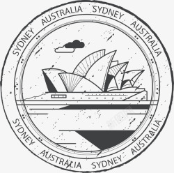 悉尼邮票澳大利亚悉尼歌剧院高清图片