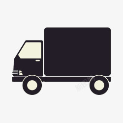 创意卡车黑色的运输车图标高清图片