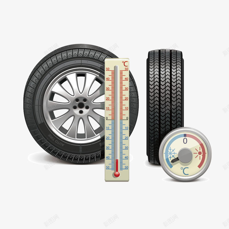 轮胎和测试仪表png免抠素材_新图网 https://ixintu.com 交通 安全 汽车用品