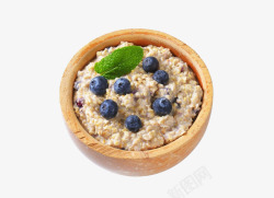 即食谷物麦片蓝莓燕麦粥高清图片