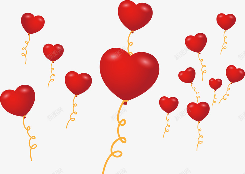 情人节红色爱心气球png免抠素材_新图网 https://ixintu.com 升空 情人节气球 漂浮气球 爱心气球 爱情 红色气球