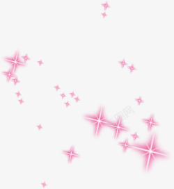 红色炫光星星粉色炫光星星元素高清图片