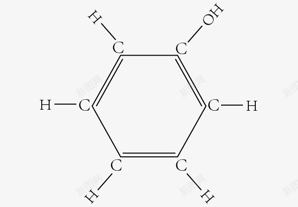苯酚的分子结构式png免抠素材_新图网 https://ixintu.com 化学 手绘 示意图 结构图 苯酚的分子结构式
