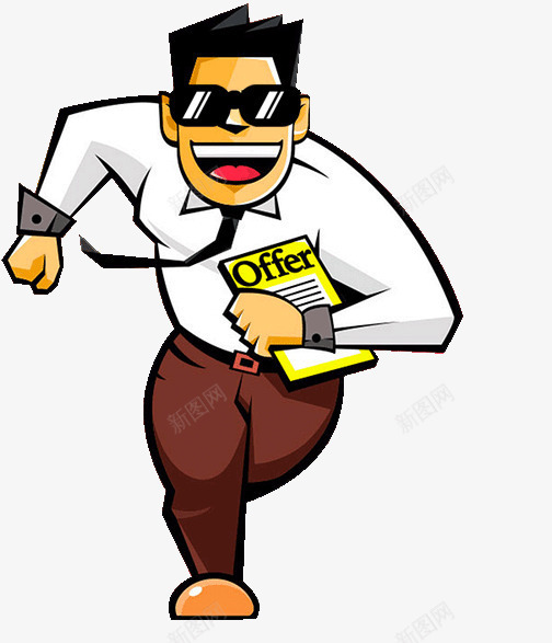 奔跑的人png免抠素材_新图网 https://ixintu.com 卡通人物 商务人士 奔跑的人