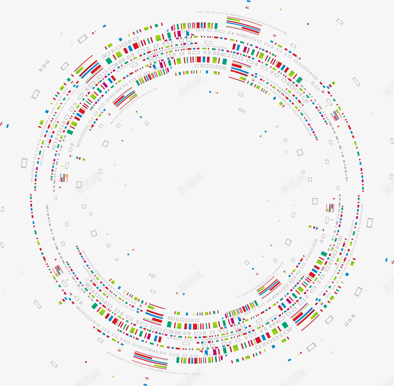 时尚圆形线条装饰图案矢量图ai免抠素材_新图网 https://ixintu.com 圆形线条 放射性线条 数据 炫彩 线条装饰 结构 矢量图