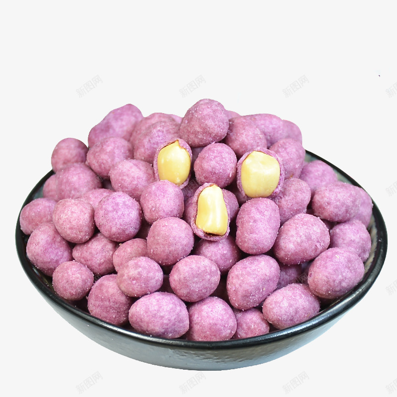紫薯花生丸png免抠素材_新图网 https://ixintu.com 丸子 产品实物 休闲零食 紫色