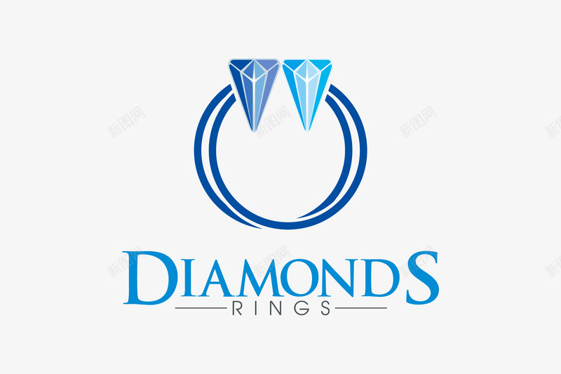 可爱的钻石logo矢量图图标ai_新图网 https://ixintu.com logo 淡色 简约 精美 蓝色 设计感 钻戒 钻石 矢量图