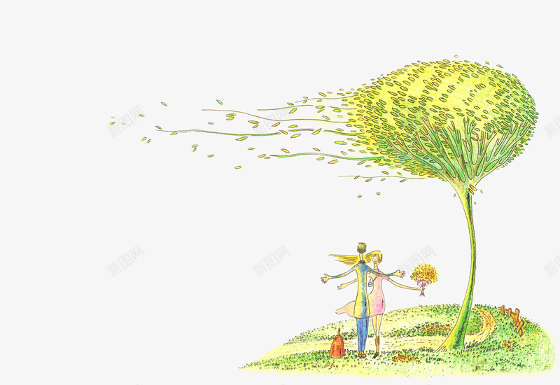 拥抱的情侣png免抠素材_新图网 https://ixintu.com 拥抱 春天 爱情 绿树
