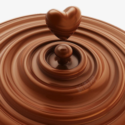 融化的巧克力弹起的巧克力爱心高清图片