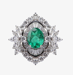 绿宝石钻石戒指素材