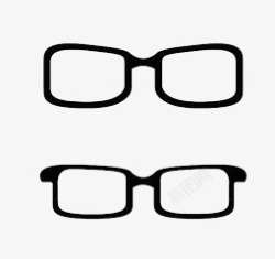 黑白眼镜框素材