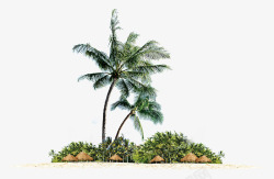 夏天椰树海滩海岛免费旅游素材