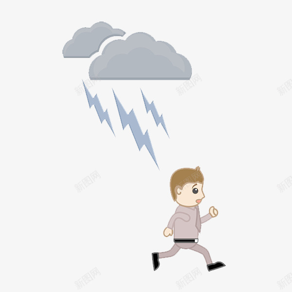 雷电天气png免抠素材_新图网 https://ixintu.com 乌云雷电 人在雨天奔跑 恶劣天气 雷电