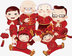 春节家人团聚新年一家人团圆高清图片