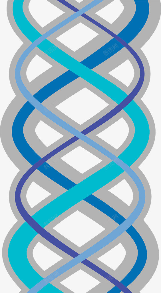蓝色基因链图形图标png_新图网 https://ixintu.com 基因链 现代 简约 蓝色