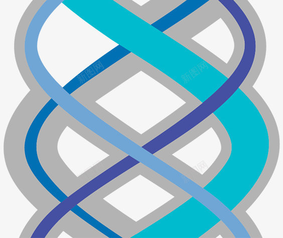 蓝色基因链图形图标png_新图网 https://ixintu.com 基因链 现代 简约 蓝色