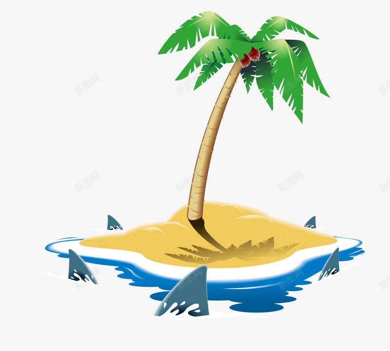 沙滩棕榈树矢量图eps免抠素材_新图网 https://ixintu.com 夏天 棕榈树 沙滩 沙漠 河流 浪花 矢量图