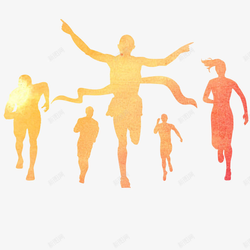奔跑人影装饰png免抠素材_新图网 https://ixintu.com 奔跑人影 渐变色 炫彩 装饰 设计
