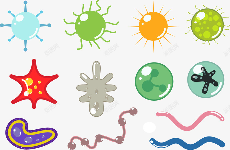 蠕虫菌群png免抠素材_新图网 https://ixintu.com 微生物 显微镜 真菌 细菌 群体 菌群 蠕虫